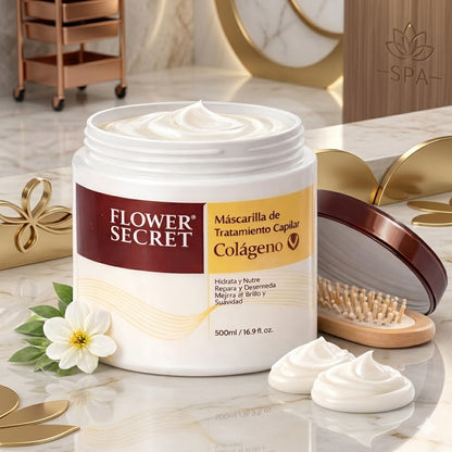 FLOWER SECRET: Crema Capilar Restauradora Con Colageno 🌸 DOBLE PACK