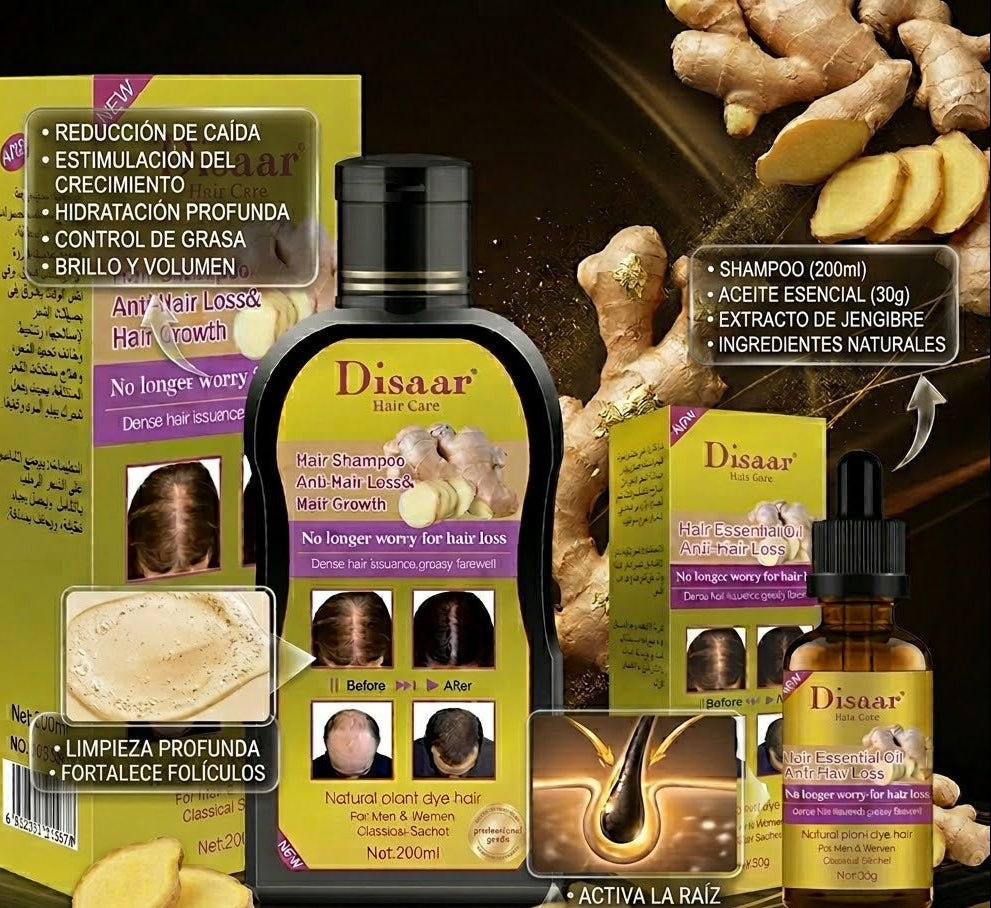 Pack Promo Shampoo Y Serum Anticaida Jengibre Natural🍃